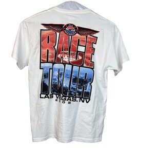 All American Race Tour Shirt Mens Large White Las Vegas 2008 NASCAR Tee